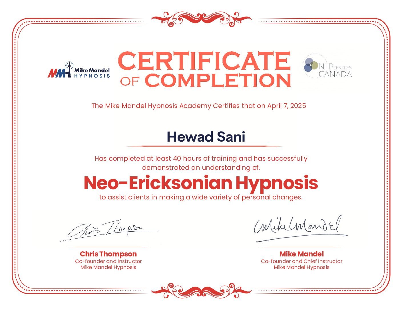 MMH Online Certificate_Hewad Sani