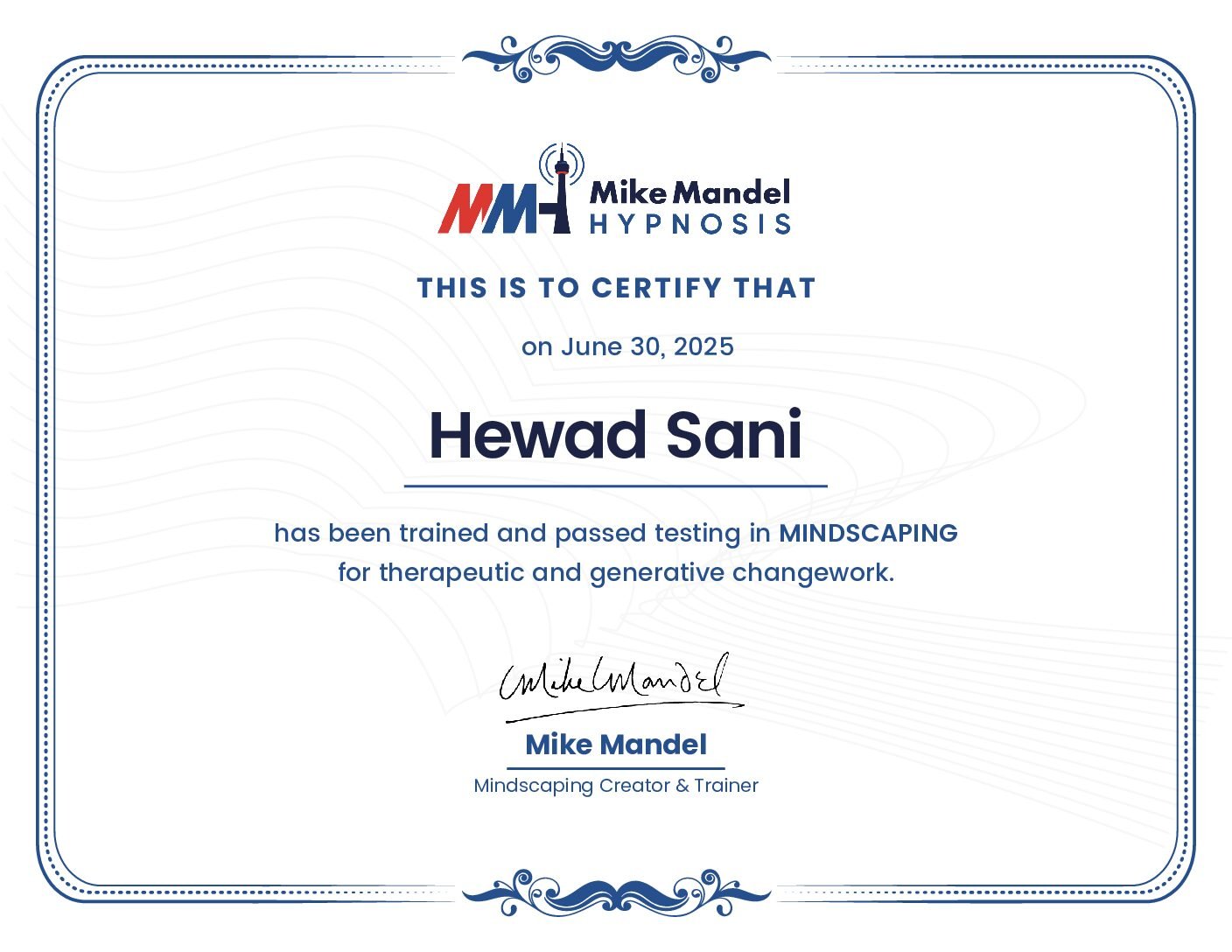 Mindscaping Online Certificate_Hewad Sani